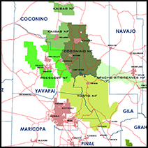 National Forests Map of Arizona